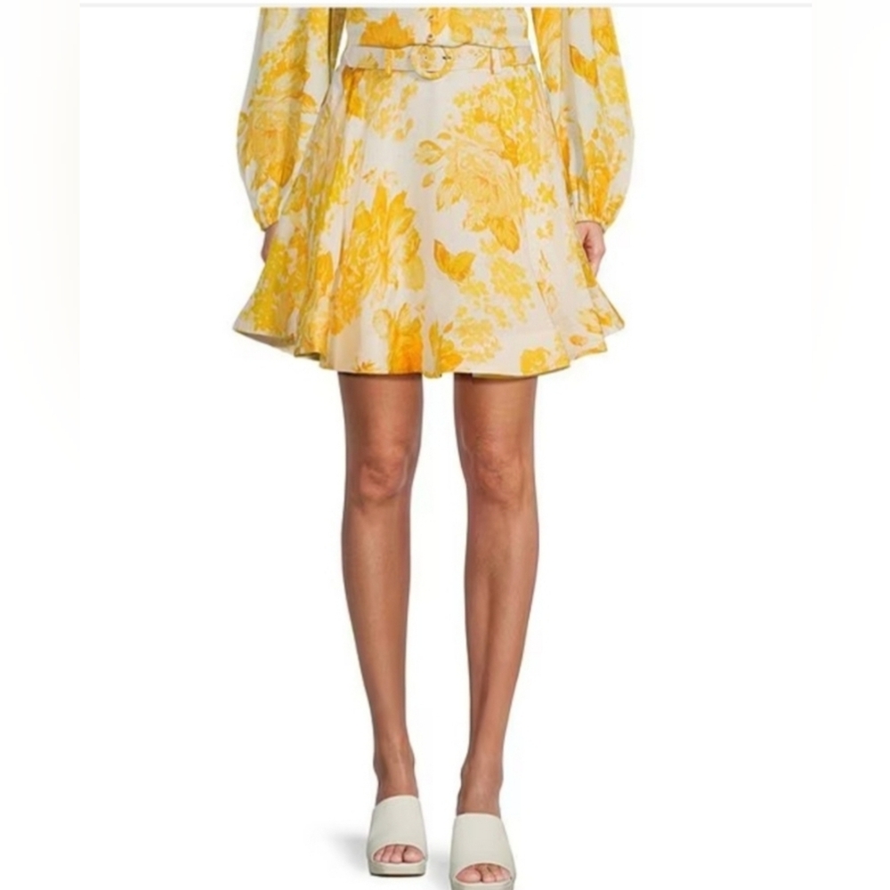 Antonio Melani Edie Floral Belted Side Seam Pocket  A-Line Skirt Size 18